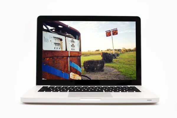 Elegant snygg metallfinish laptop — Stockfoto