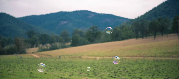 Bubliny ve vzduchu mimo — Stock fotografie