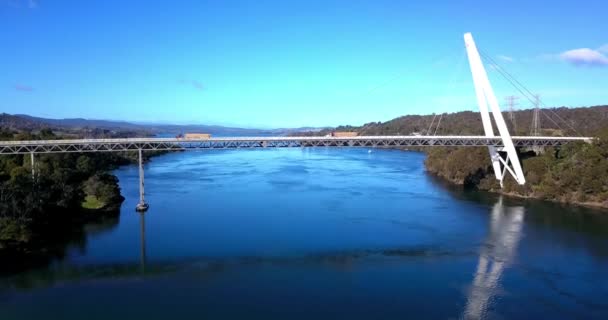 锡德茅斯 塔斯马尼亚岛附近的添马舰河长跨越蝙蝠侠桥 — 图库视频影像