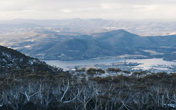 No topo do Monte Wellington em Hobart, Tasmânia durante o dia . — Fotografia de Stock