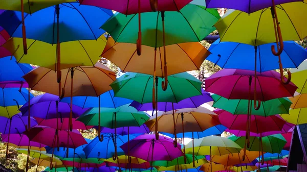 Umbrellas over the city — Stock Photo, Image