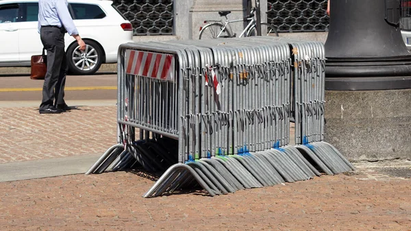 Temporary Metal Fences Concerts Events Stock Image