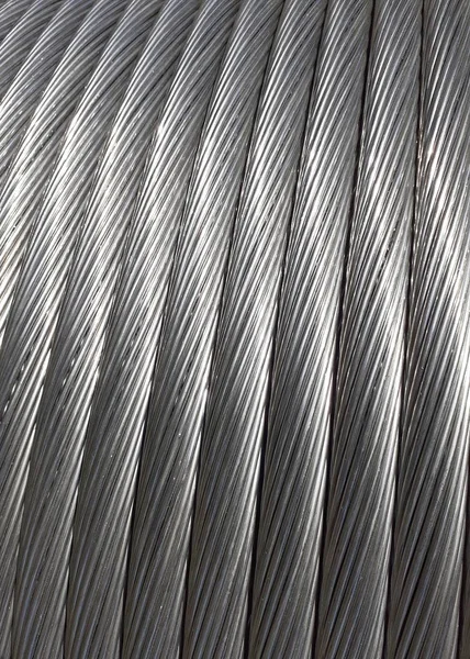 Aluminum Electrical Power Cable Background Closeup Image Heavy Aluminum Wire — ストック写真