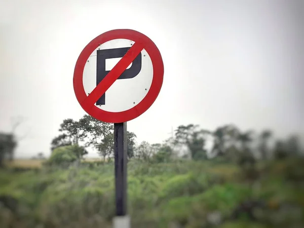 Ingen Parkeringsskylt Vid Motorvägen Ingen Parkeringszon Symbol — Stockfoto