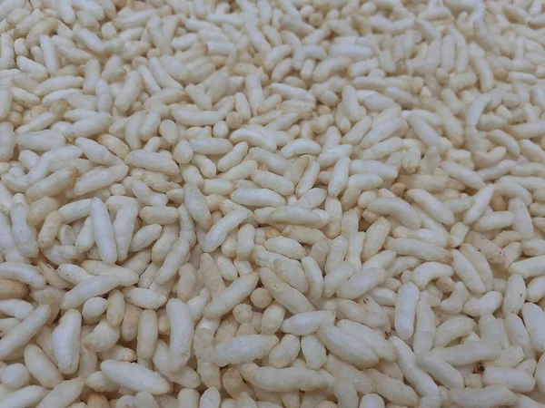 Fondo Arroz Inflado Arroz Inflado Refiere Varios Alimentos Elaborados Mediante — Foto de Stock