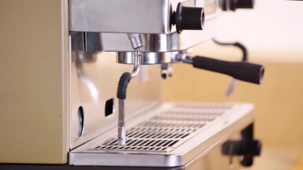 Cropped View Barista Putting Coffee Filter Holder — Stock Video