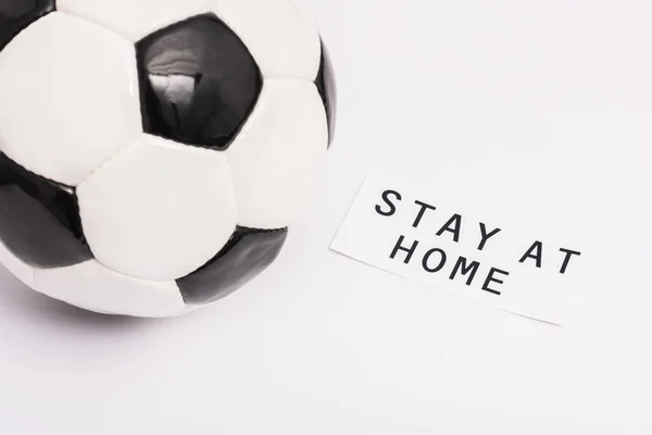 Football Paper Stay Home Lettering White — Stock Photo, Image