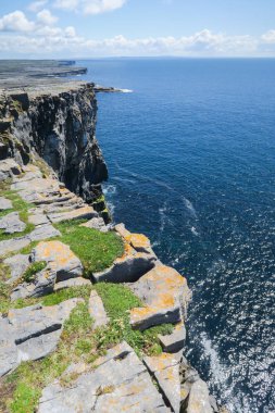 İrlanda 'daki Dun Aengus' un panoramik görüntüsü