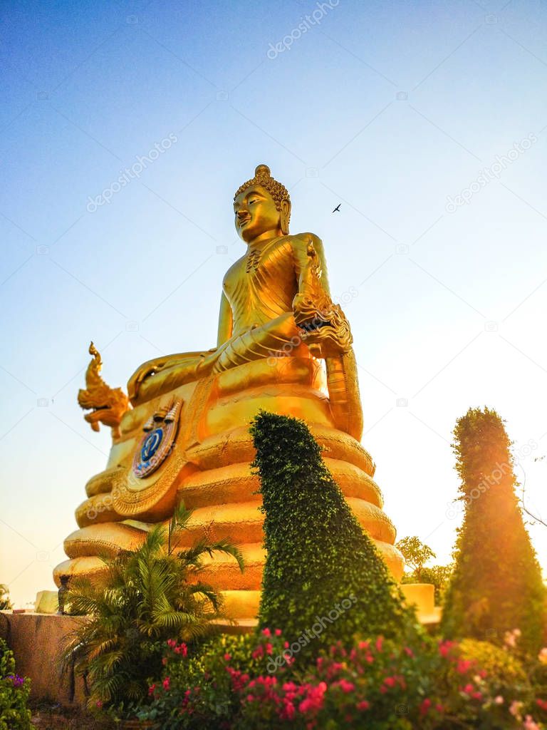 Great gold Buddha in thailand.