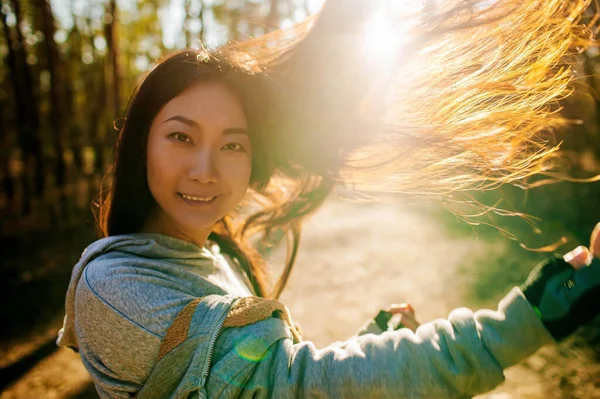 Young Fitness Woman Runner Run Park Exercícios Exteriores — Fotografia de Stock