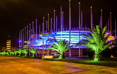 Batum, Georgia-Temmuz 1 2015 güzel görünümü Batum aydınlatma ile binaların