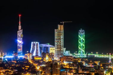 Batum, Georgia-Temmuz 5 2015 panoramik gece Batum