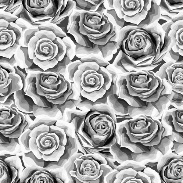 Rosas blancas flores vintage sin costuras patrón de fondo — Archivo Imágenes Vectoriales