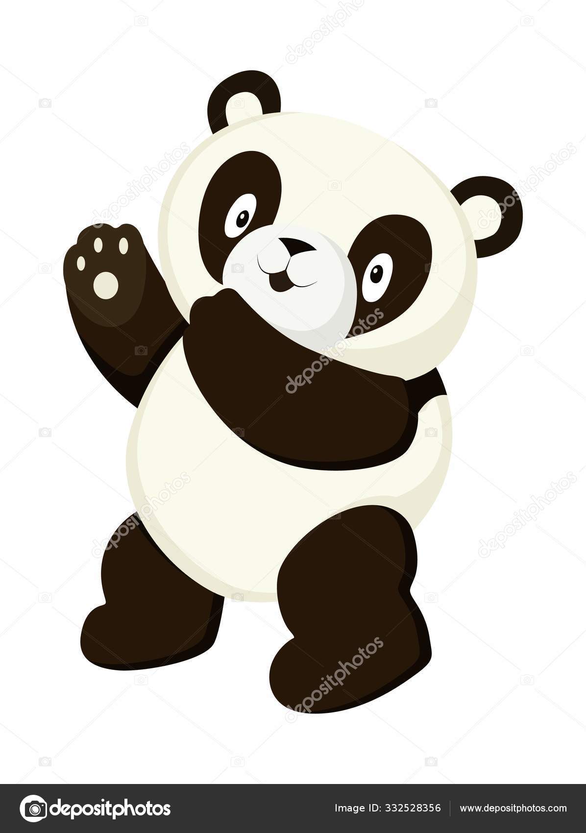 Desenho de corpo inteiro do panda gigante estilizado. ícone de