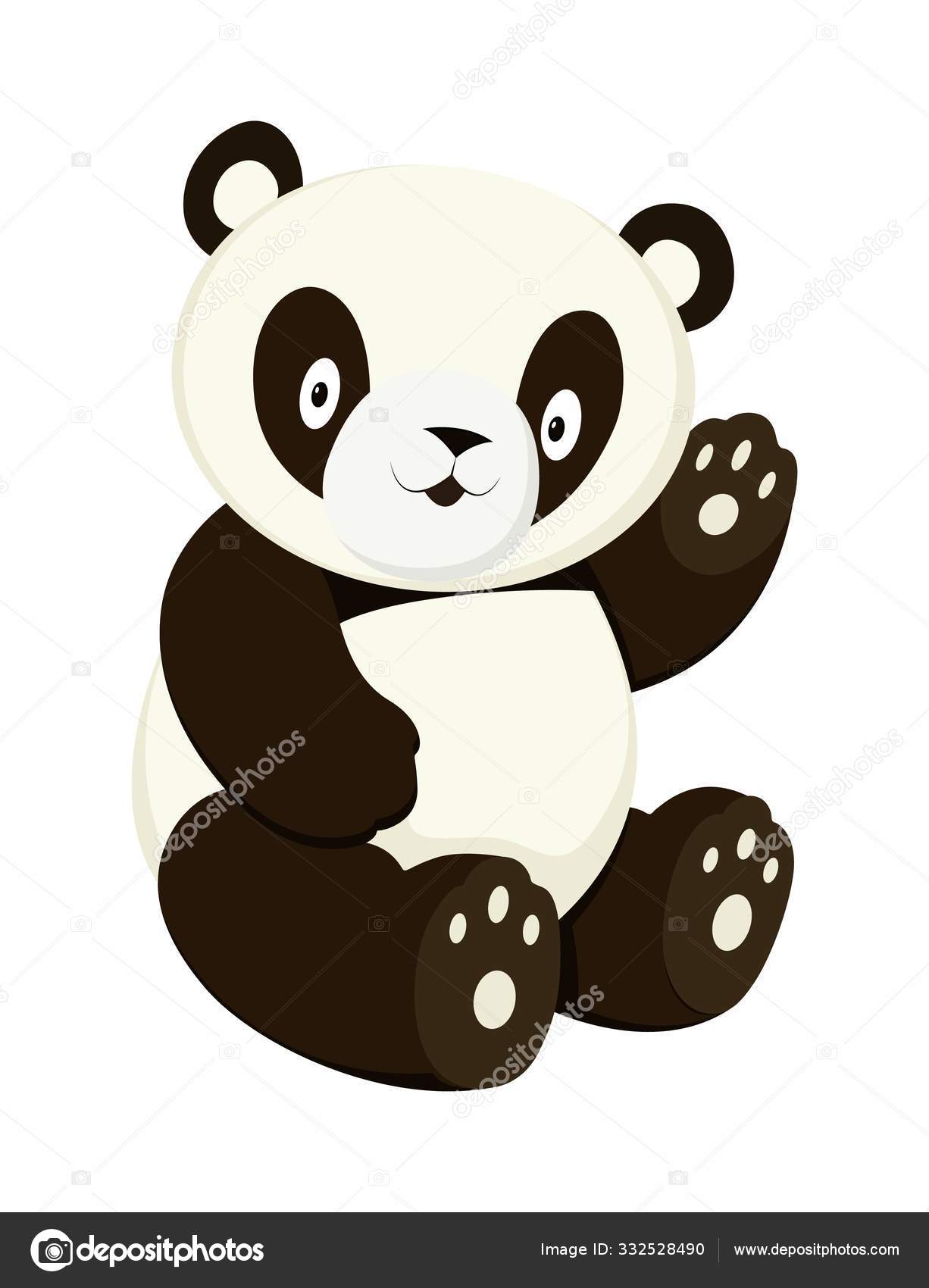 Panda Estilizada Desenho De Corpo Inteiro Ícone Simples De Panda