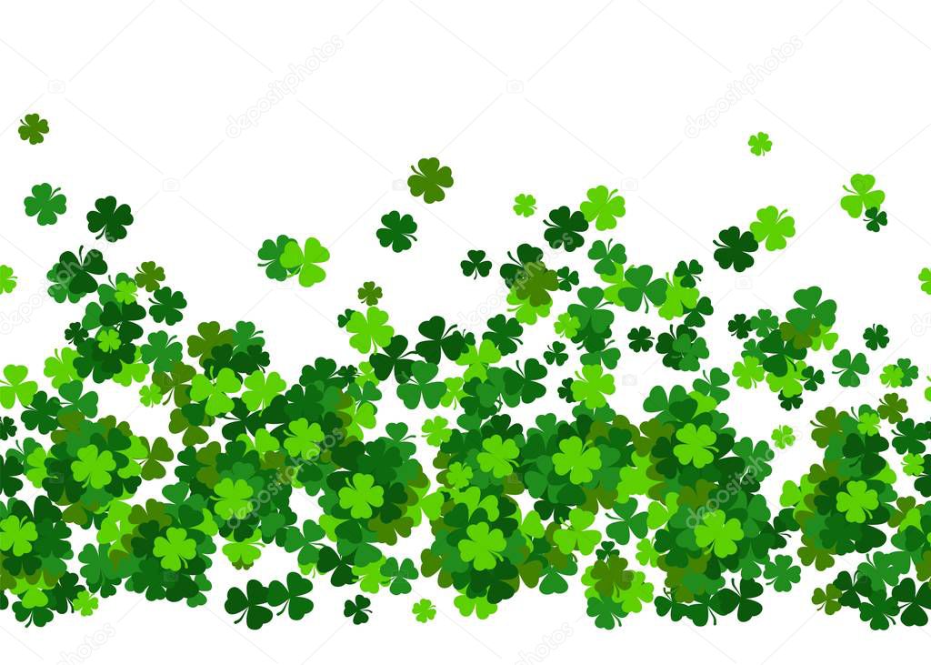 Happy Saint Patricks day horizontal seamless pattern background