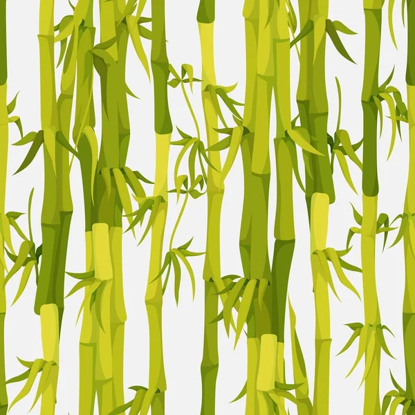 Vector background with green bamboo stems seamless pattern — 스톡 벡터