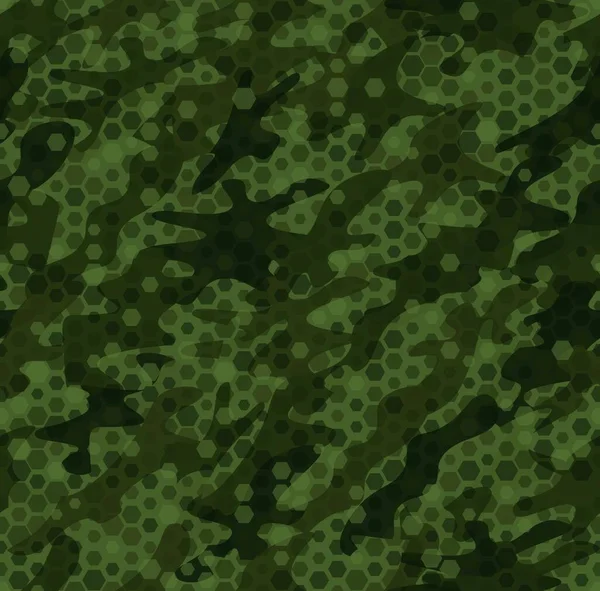 Tekstura wojskowy kamuflaż bezszwowy wzór. Abstrakcyjna ilustracja wektora armii — Wektor stockowy