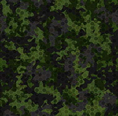 Dark forest camouflage. Seamless pattern background texture clipart