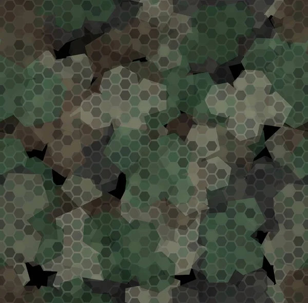 Camuflagem florestal. Padrão sem costura textura de fundo — Vetor de Stock