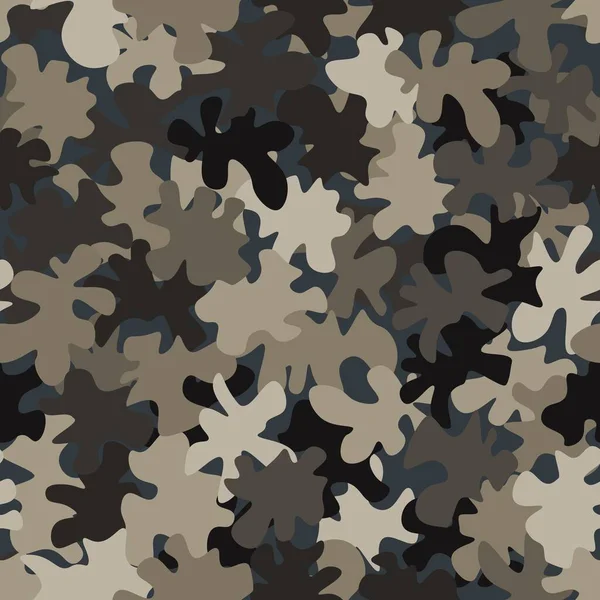 Bruine kleur stijl abstracte geometrische mode camouflage naadloos patroon. — Stockvector