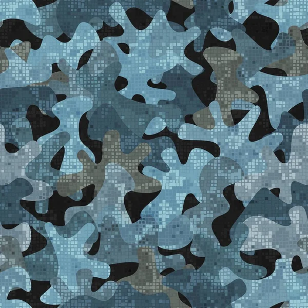 Camouflage patroon achtergrond. Klassieke kleding stijl maskeren camo herhaal print — Stockvector