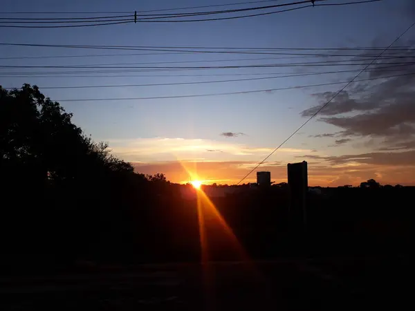 Solnedgång Amazonas — Stockfoto