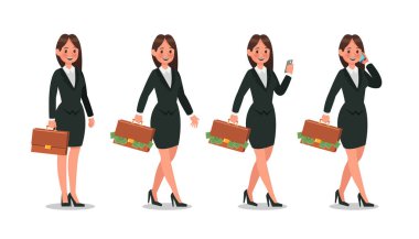 İş kadını karakter dizaynı seti. 3 numara.