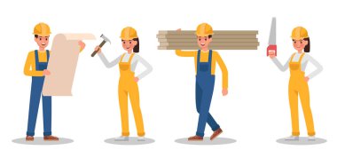 5 numaralı Yapı İşçisi karakter vektör tasarımı