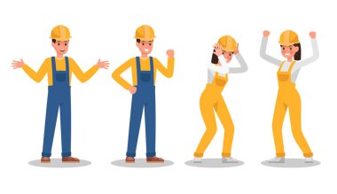 Yapı İşçisi karakter vektör dizaynı no 14