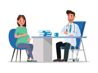 Hamile kadın karakter vektör dizaynı numara 4