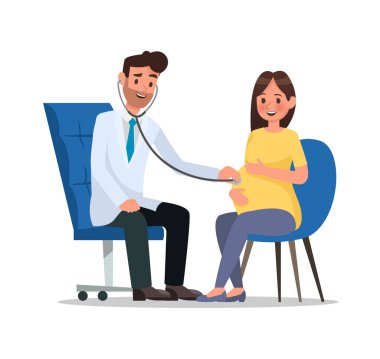 Hamile kadın karakter vektör dizaynı numara 5