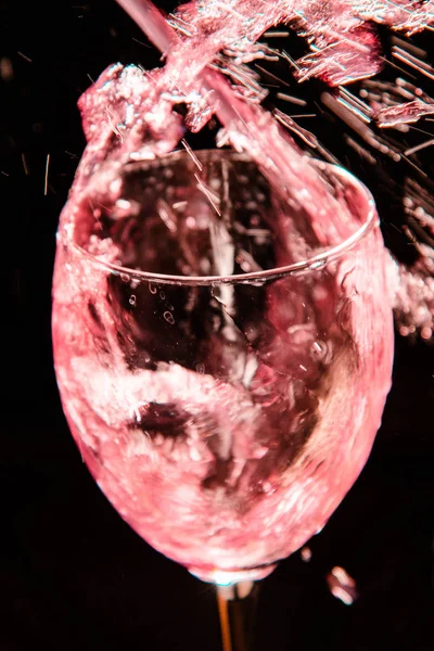Glass of red wine on dark background — Stock Photo, Image