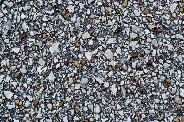 Gravel Pieces Mixed Asphalt Paved Road Close Abstract Full Frame — Stock Photo, Image