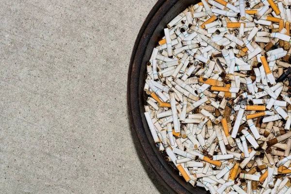 Cigarettes Mégots Cigare Jetés Dans Une Station Fumage Circulaire Avec — Photo
