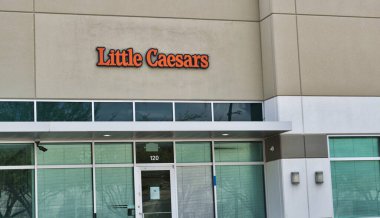 Houston, Texas/USA 03/015/2020: Little Caesars corporate office building in Houston, TX. Currently the third largest pizza chain in the USA. Founded in Michigan 1959.