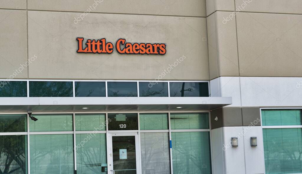 Houston, Texas/USA 03/015/2020: Little Caesars corporate office building in Houston, TX. Currently the third largest pizza chain in the USA. Founded in Michigan 1959.