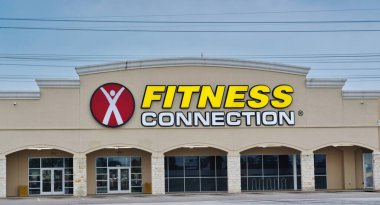 Houston, Teksas / USA 03 / 18 / 2020: Houston, TX 'teki Fitness Connection konumu. Uygun fiyatlı jimnastik ücretleri ve Teksas, Nevada ve Kuzey Carolina 'da yerleri var. 1998 'de kuruldu..