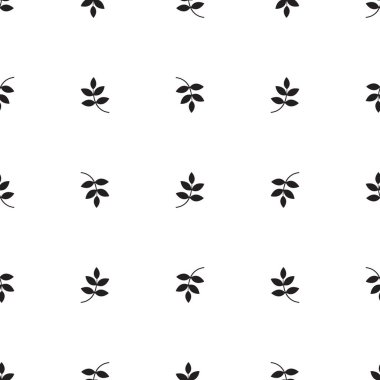 Siyah-Beyaz yaprakları seamless modeli