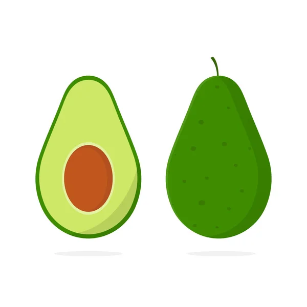 Avocado Vektor Avocado Scheiben Schneiden Avocado Illustration Flachen Minimalistischen Stil — Stockvektor