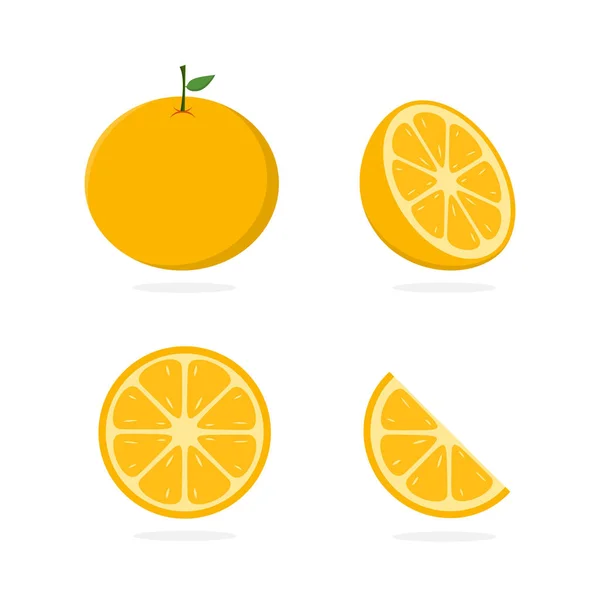 Vector Naranja Trozo Limón Ilustración Naranja Naranja Fresco Estilo Minimalista — Vector de stock