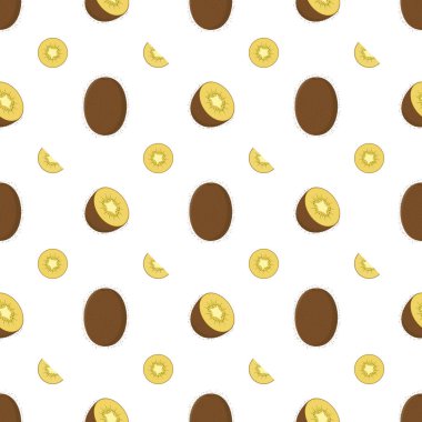 Beyaz Arkaplanda Kivi Kusursuz Desen