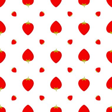 Çilekli Meyveler Beyaz Arkaplanda Kusursuz Desen