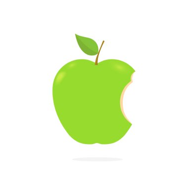 Gerçekçi Yeşil Elma Isırık Vektörü