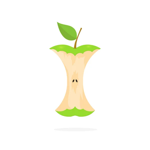 Grön Äppelbitsvektor För Illustration — Stock vektor