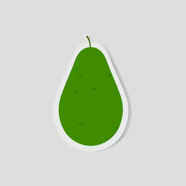 Avocado Slice Vector Paper Art Illustration — 스톡 벡터