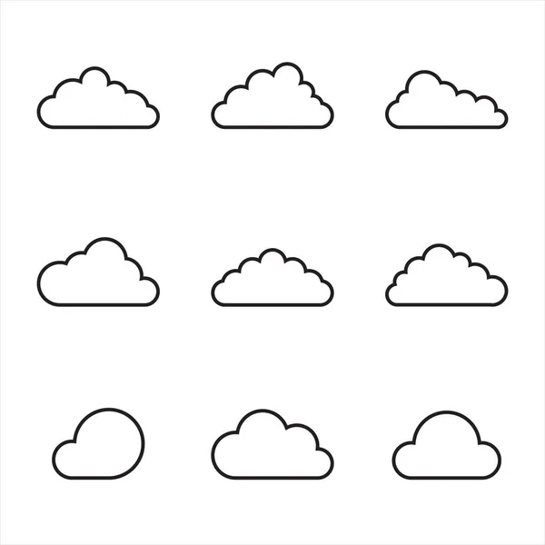 Cloud Icon Cloud Vector Set Collection — 스톡 벡터