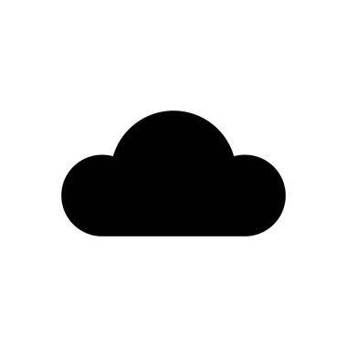 Bulut Simgesi, Beyaz Arkaplanda Siyah Bulut Vektörü