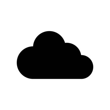 Büyük Siyah Bulut Simgesi, Beyaz Arkaplanda Bulut Vektörü