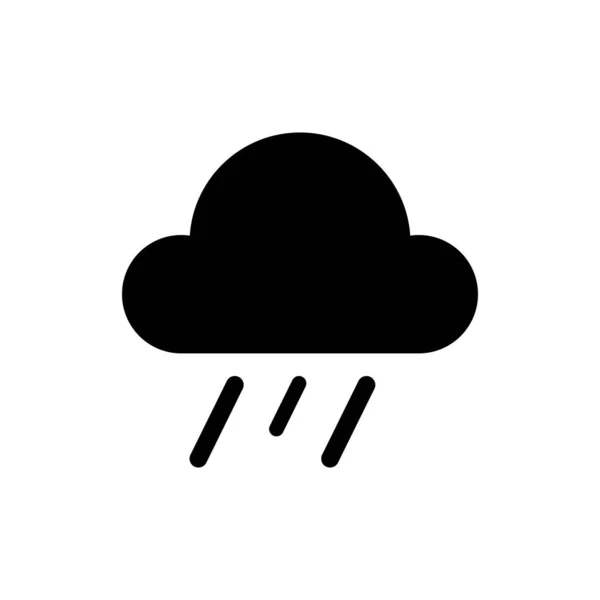 Icona Pioggia Nera Vettore Nuvola — Vettoriale Stock